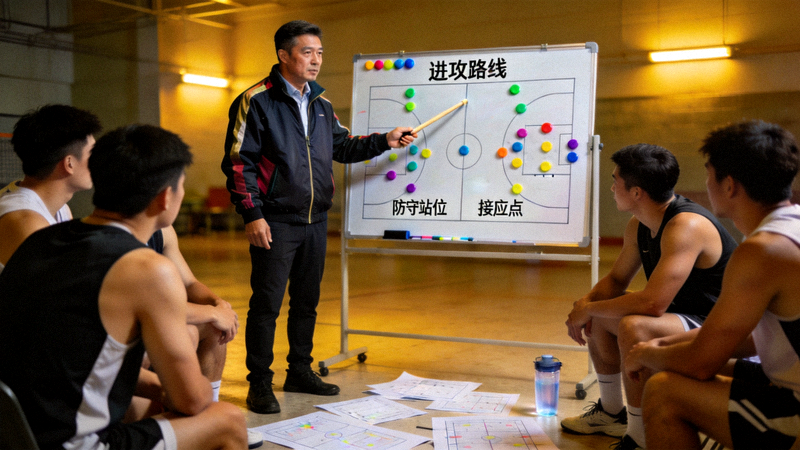 体育专家进行战术分析讲解